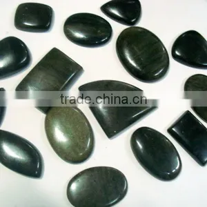 Golden Obsidian Semi Precious Stone Cabochons thumbnail-1