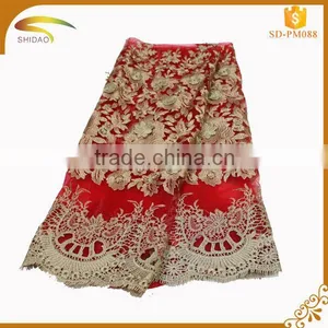 Wholesale High Quality Latest Italian Decorative Embroidery Stretch Silk Fabric Market in African thumbnail-1