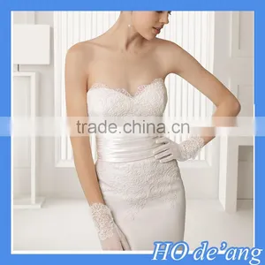 HOGIFT Simple Bra Small Trailing Fishtail Wedding Bridal,Marry You Deep V-neck Sleeveless Sexy Mermaid Wedding Dress thumbnail-3