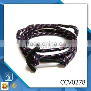 Diy Bracelet Leather Anchor Bracelet Fashion Anchor Charm Woven Friendship Bracelet Bracelet for Men Leather Bracelet Anchor thumbnail-1