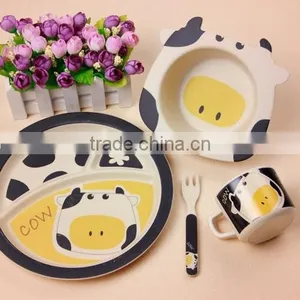 Eco-friendly Kids Dinnerware Set- Cow Design thumbnail-5