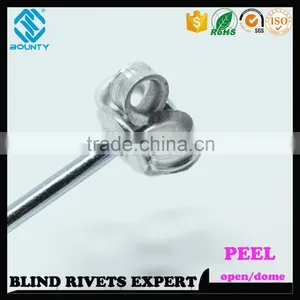 HIGH QUALITY OPEN END MANUFACTURER PROTRUDING CROWN HEAD ALUMINUM PEEL TYPE RIVETS thumbnail-4