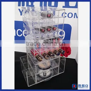 2016 China Manufacturer Acrylic Lipstick Holder With 2 Drawers / Rotating Spining Acrylic Lipstick Tower thumbnail-6