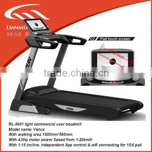 Running Board 560*1500mm Commerical Treadmill With TV 15.6 Touch Screen Pad . Max.loading 180kgs ,Speed From 1-20km/h thumbnail-1