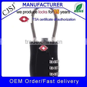 Golden Wholesale TSA527 LOCK 3 Digits Cable TSA Combination Padlock Quality Choice thumbnail-1