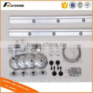Balcony Semi-automatic Ceiling Clothes Dryer Rack Hand Lifting Clothes Airer thumbnail-1