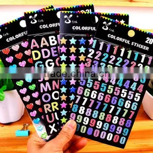 Alphabet Letter Color Epoxy Sticker/loving Heart Custom Epoxy Sticker thumbnail-1