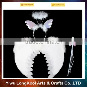 2016 Factory Direct Sale Fairy Butterfly Wings Set White Feather Wings for Party Decoration thumbnail-1