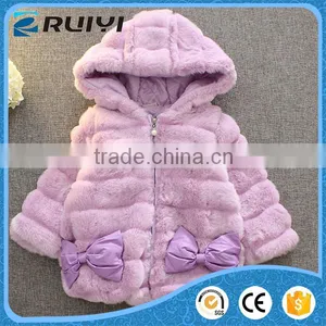 Kids Trench Coat Purple Trench Fur Coat thumbnail-2