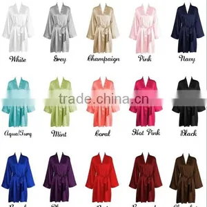 Ivory Sexy Silk Like Satin Bathrobe/nightgown thumbnail-2