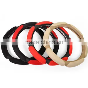 PU+suede Fabric+sponge Car Steering Wheel Cover thumbnail-1