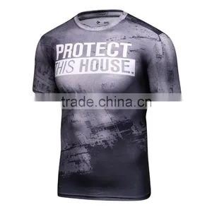 Men's Patriotic Protect This House Performance Training T Shirt Men Compression Tights Sports T Shirt thumbnail-2