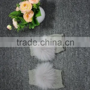 Women Knitted Wool Fingerless Gloves Fox Fur Wool Gloves Driving Wool Gloves thumbnail-6