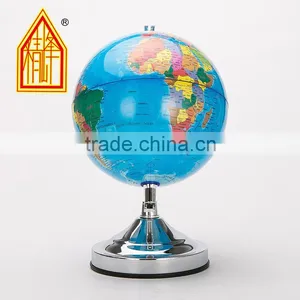 8 Inch(20cm) Plastic World Globe Metal Base Silver/Gold Color Available thumbnail-3