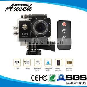 Mini 1.5inch 12Mega Pixel H.264 IR Remote Control 1080p Sj4000wifi Waterproof Helmet Cam With Seamless thumbnail-1