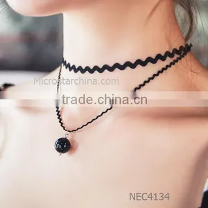 IN STOCK Women Heart Charm Chocker Necklace thumbnail-2