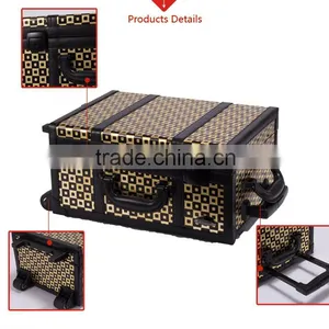 Makeup Case Lights Mirror Professional Makeup Trolley Case Beauty Case With Pattern thumbnail-5