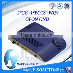 OEM Blue Case FTTH 2 Gigabit 1POTS Port 2T2R WiFi GPON ONU Modem thumbnail-1