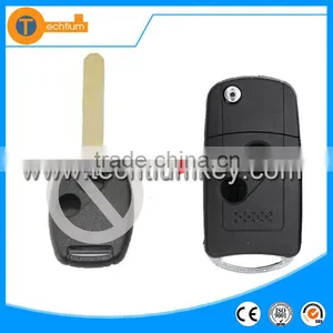 Plastic 2 Button Modified Flip Key With Logo and Uncut Blade Key Fob for Honda Accord Prelude Pilot Accord CR-V thumbnail-1
