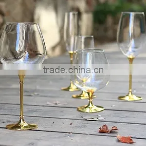 2016 New Design Clear Crystal 680ml Crystal Drinking Glass Gold Stem Drinking Glass Manufacturers China thumbnail-1