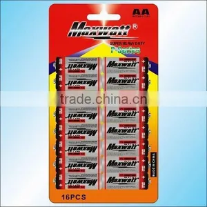 R6P SIZE AA UM-3 DRY CELL BATTERY 16PCS/CARD thumbnail-1