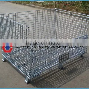 Foldable Galvanized Steel Cage Warehouse Storage Container thumbnail-3