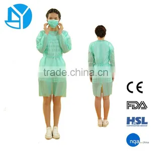 Spunlace Nonwoven White Long Sleeved Protective Gown thumbnail-3