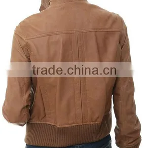 Ladies Leather Jackets & Rib Style at Waist Belt thumbnail-2