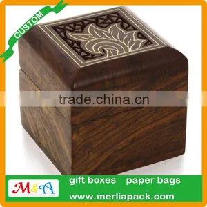 Personalized Laser Engraved Wood Ring Box Gifts for Wedding Bride Groom Hers Box thumbnail-1