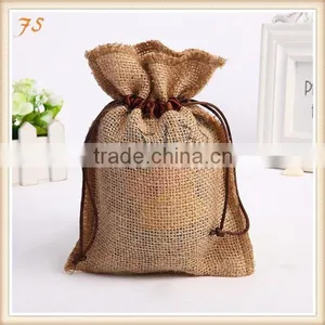 Wholesales Small Burlap Bags Jute Drawstring Bag for Packing thumbnail-1