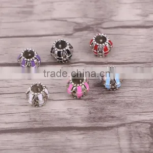 European Style Drum Shape Beads With Enamel Big Hole Beads For Women BraceletJewelry Necklace Making thumbnail-1