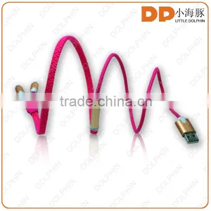 High Speed 2 in 1 Zipper USB Cable 5 Pin to 8 Pin Micro Usb Charging Cable for thumbnail-2