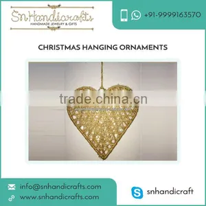 Hand Woven Heart Shaped Christmas Decoration for Christmas Tree at Low Price thumbnail-1
