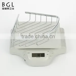 Wall Mounted Bathroom Hardware Chrome Plating Brass Hanging Corner Basket for Bathroom Storage thumbnail-6