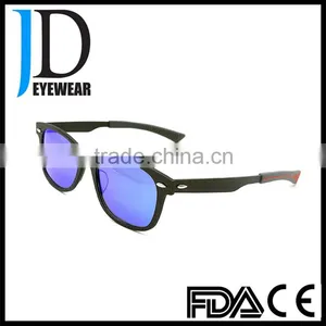 Custom Made Black Frame Blue Lens Vintage Carbon Fiber Sunglasses thumbnail-2
