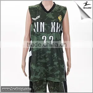 Sublimated Camo Blue Reversible Basketball Jerseys/custom Digital Camo Basketball Uniform thumbnail-1