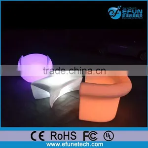 Outdoor Bar Furniture Set Curved Design Illuminated Rgb Color Changing Led Sofas and Tables thumbnail-1
