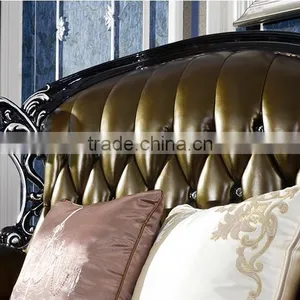 New Classic Silver Color 1+2+3 Living Room Leather Sofa Set, Brown Color Solid Wood Sofa For Luxurious Villa(MOQ=1 SET) thumbnail-3