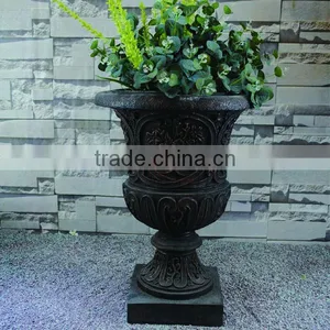 Antique Imitate Brass Resin Flower Urn Planter thumbnail-1