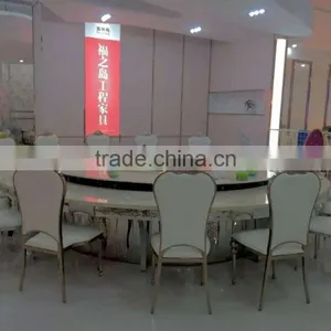 Big Size Round Metal Frame Marble Wedding Table thumbnail-1