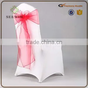 Transparent Cheap Organza Chair Cover thumbnail-2