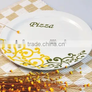 Cearmic Pizza Plate Set, Porcelain With Elegance Decal thumbnail-1