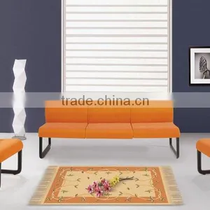 Simple Design Orange Leather Sectional Sofa Set thumbnail-2