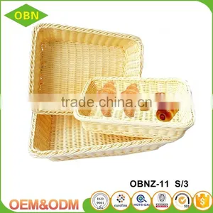 Custom Cheap Stackable Woven Heated Durable Rising Square Plastic Bread Fruit Basket thumbnail-2
