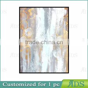 Hand Painted Canvas Abstract Oil Painting With Gold Leaf thumbnail-2