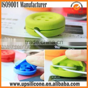 Smart Wrap Silicone Rubber Earphone/earbud Cord Manager Cable Winder Wrap Reel thumbnail-1