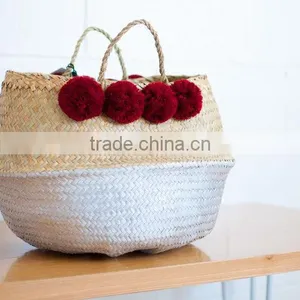 Deep Red Pompom Panier Boule, Panier Basket thumbnail-2