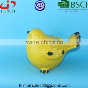 BSCI Audit DEHUA Factory Home and Garden Decorations Crakle Glazed Ceramic Bird, Ceramic Animal Figurines thumbnail-3