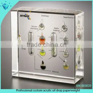 Professional Custom Acrylic Oil Drop Paperweight thumbnail-1