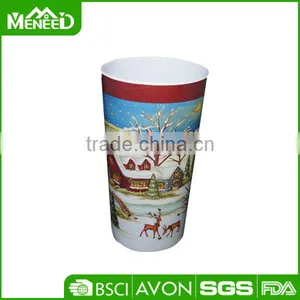 Cold Winter Snowman With Scarf Melamine Blue Decorated Christmas Cup thumbnail-2